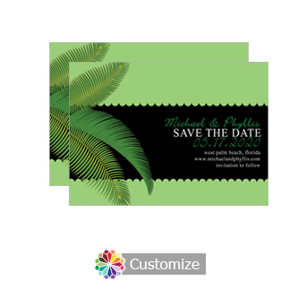 Palm Tree Save the Date Wedding Card 4.5 x 6.25