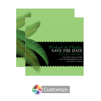 Palm Tree Save the Date Wedding Card 5.25