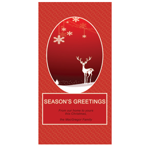 Patterned Christmas Reindeer Cards 4" x 8" w-envelope