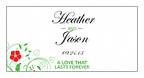 Personalize Flowers Horizontal Small Rectangle Wedding Labels