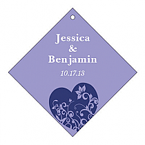 Personalize Hearts of Love Diamond Wedding Hang Tag