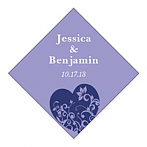 Personalize Hearts of Love Diamond Wedding Labels