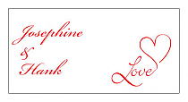 Personalize Love Swirly Horizontal Small Rectangle Wedding Labels