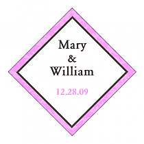 Personalize Magnolia Diamond Wedding Labels 