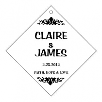 Personalize Paisley Diamond Wedding Hang Tag