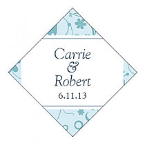 Provencale Large Diamond Wedding Label 3x3