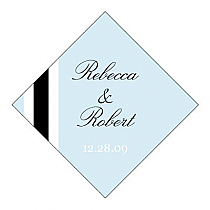 Personalize Simple Portrait Diamond Wedding Labels