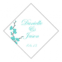 Summer Orchid Large Diamond Wedding Labels