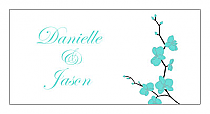 Personalize Summer Orchid Horizontal Small Rectangle Wedding Labels