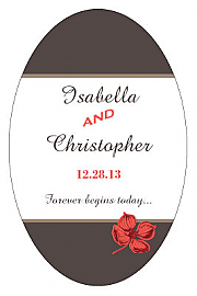 Polka Large Oval Wedding Labels