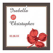 Polka Square Favors Wedding Hang Tag