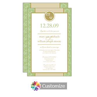 Clover Rococo 5 x 7.875 Flat Card Wedding Invitation