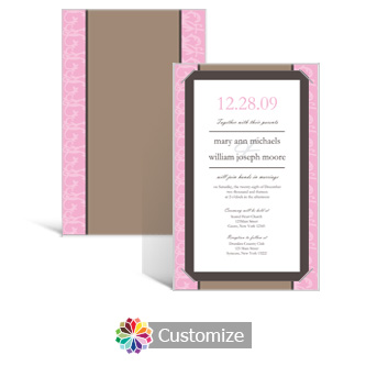 Rococo 5 x 7.875 Layered Rectangle w/Vellum Wedding Invitation