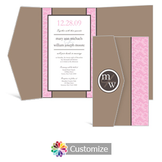 Rococo 5 x 7.875 Double Folded Wedding Invitation