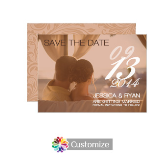 Romantic Photo Save the Date Wedding Card 4.5 x 6.25