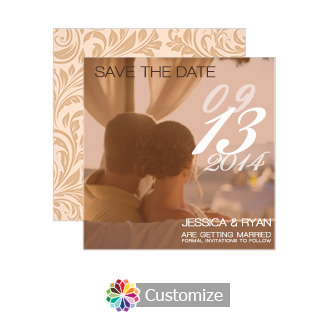 Romantic Photo Save the Date Wedding Card 5.25