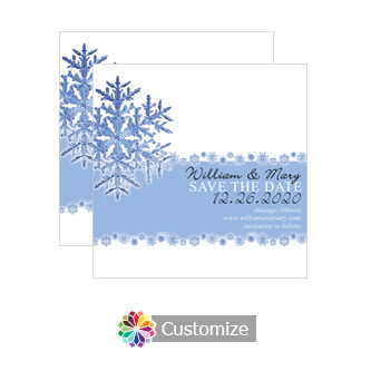 Snowflake Save the Date Wedding Card 5.25