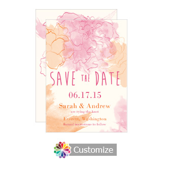 Spring Flowers Save the Date Wedding Card 4.5 x 6.25