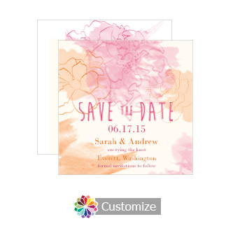 Spring Flowers Save the Date Wedding Card 5.25