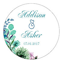 Spring Meadow Flowers Circle Wedding Label