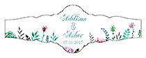 Spring Meadow Flowers Fancy Cigar Band Wedding Labels