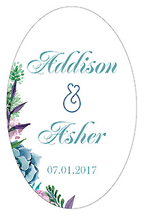 Spring Meadow Flowers Oval Wedding Label