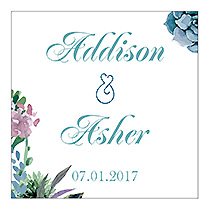 Spring Meadow Flowers Square Favors Wedding Labels