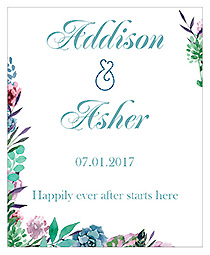 Spring Meadow Flowers Vertical Big Rectangle Wedding Labels