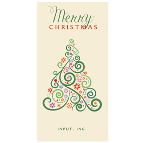 Stacked Christmas Tree Card w-Envelope 4" x 8" business style