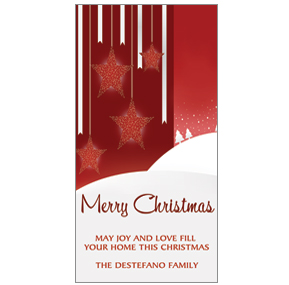 Christmas Card w-Envelope 4" x 8" Star Fill Your Home business style