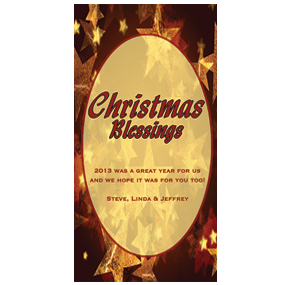 Christmas Card w-Envelope 4" x 8" Star Blessing business style