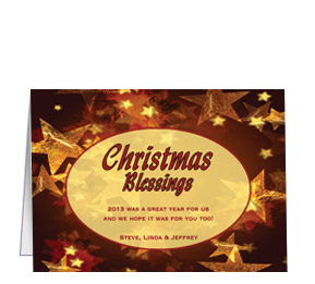 Holiday Card w-Envelope  7.875 x 5.50  Stars Blessing Stars Business design