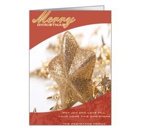 Holiday Card w-Envelope 5.50 x 7.875 Stars Pink Stars Business design 