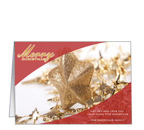 Holiday Card w-Envelope  7.875 x 5.50 Stars Pink Stars Business design