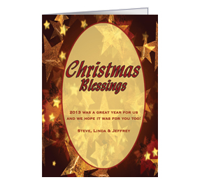 Holiday Card w-Envelope 5.50 x 7.875 Stars Blessing Stars Business design