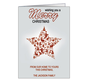 Holiday Card w-Envelope 5.50 x 7.875 Stars From Home To Home Stars Business design