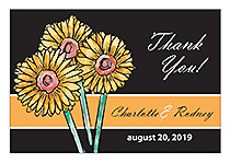 Summer Floral Trio Horizontal Big Rectangle Wedding Label