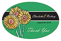 Summer Floral Trio Oval Wedding Label