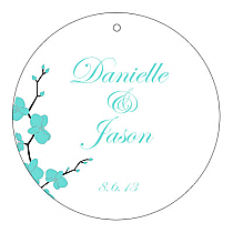 Summer Orchid Circle Wedding Hang Tag