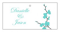 Summer Orchid Horizontal Small Rectangle Wedding Hang Tag