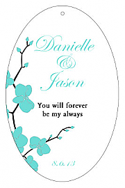 Summer Orchid Oval Wedding Hang Tag