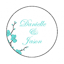 Summer Orchid Small Circle Wedding Labels