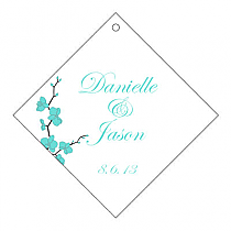 Personalize Summer Orchid Diamond Wedding Hang Tag 