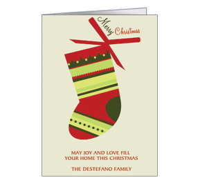 This is the Season Christmas Stocking Holiday Card w-Envelope 5.50" x 7.875" business style