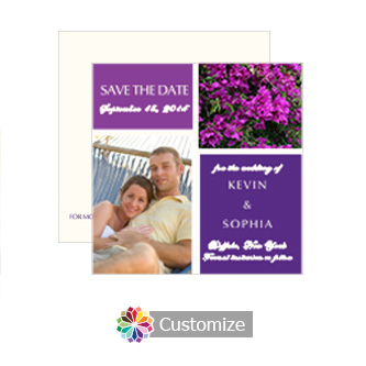 Violet Save the Date Wedding Card 5.25