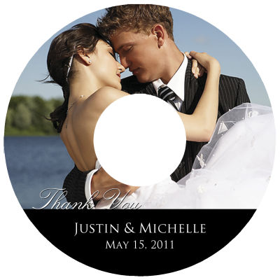 CD Photo With Text Wedding Labels