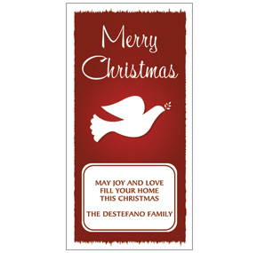 Holiday Card w-Envelope 4" x 8" Red Dove business style