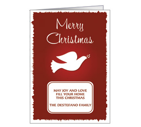 Holiday Card w-Envelope 5.50" x 7.875" Red Dove Business Style