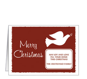 Holiday Card w-Envelope 7.875" x 5.50" Red Dove Business Style