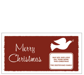 Holiday Card w-Envelope 8" x 4" Red Dove business style